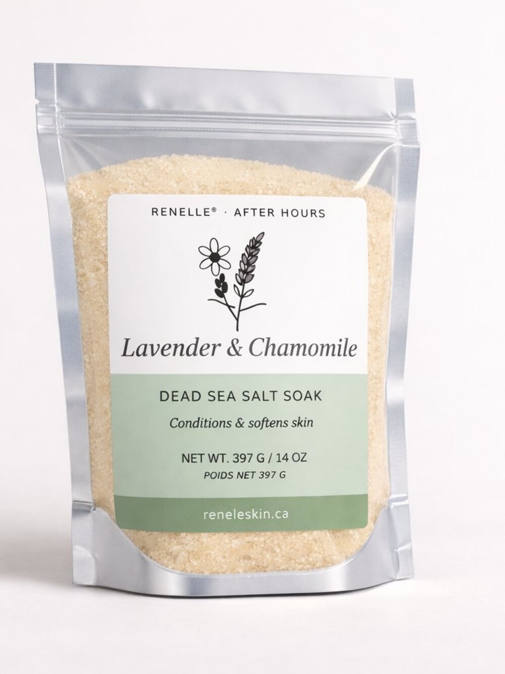 Renelle Dead Sea Salt Bath Soak Lavender Chamomile 14oz